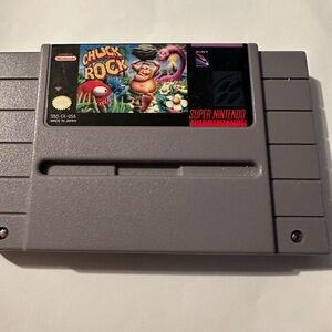 Super Nintendo Chuck Rock Game Cartridge Tested Working